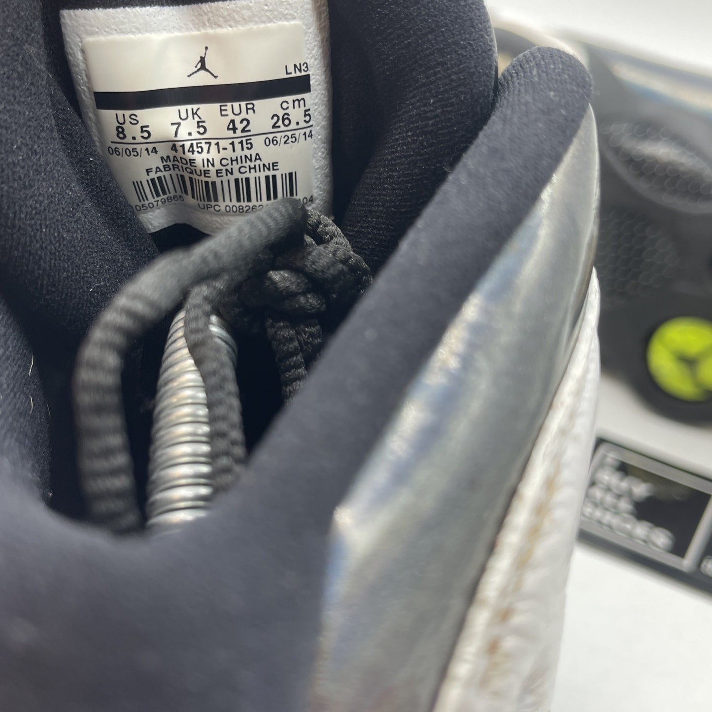 Size 8.5 - Air Jordan 13 Retro Barons White Leather Black (414571-115)