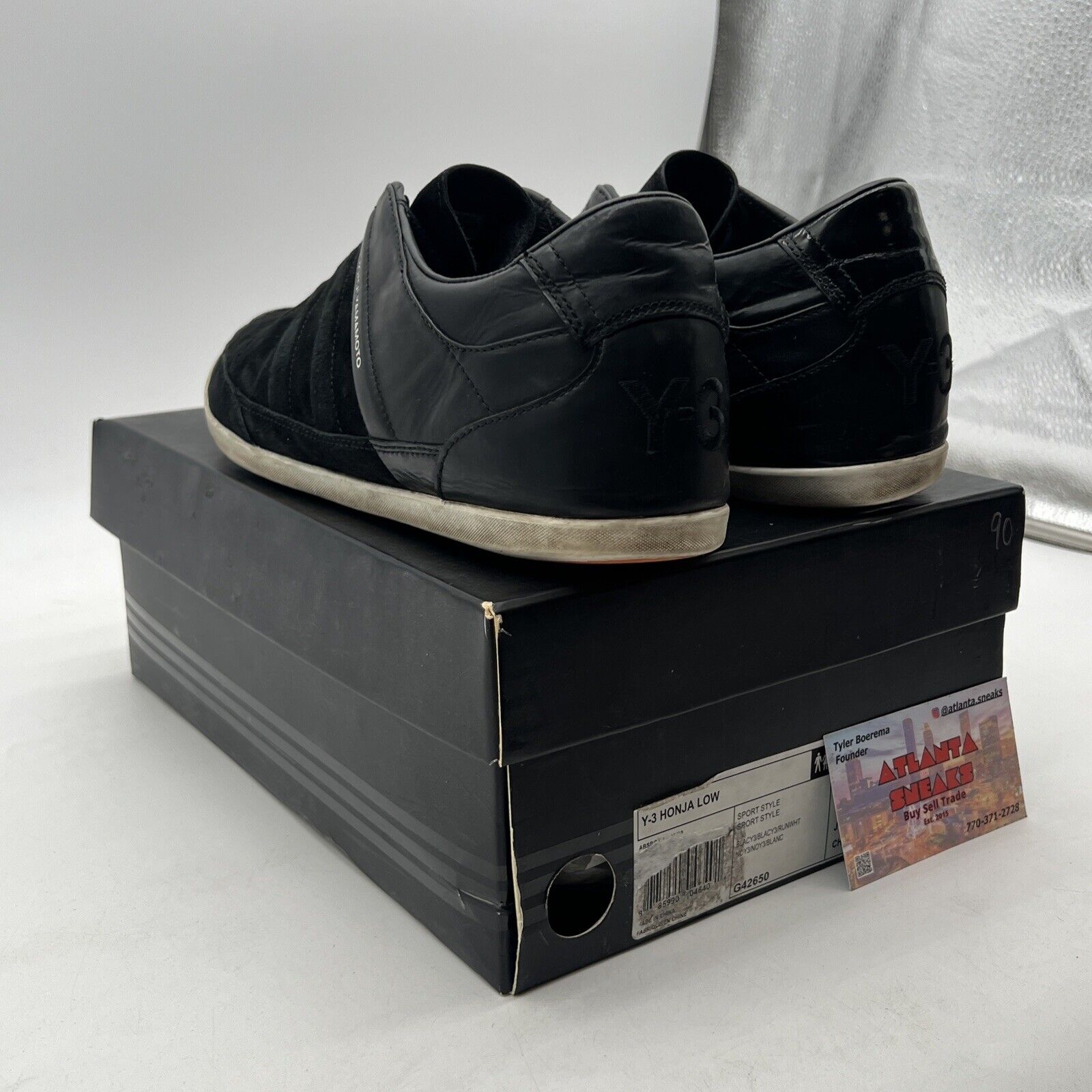 Size 10 - Adidas Mens Yohji Yamamoto Sneakers Black (G42650) Low Top