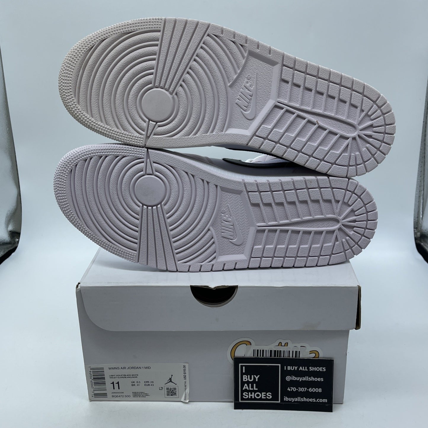 Size 11W - Air Jordan 1 Mid Barely Rose White Black Leather (BQ6472-500)