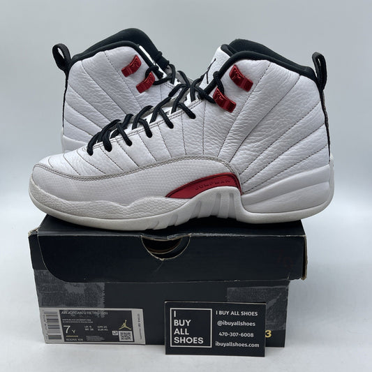 Size 7Y - Air Jordan 12 Retro Twist White Red Leather (153265-106)