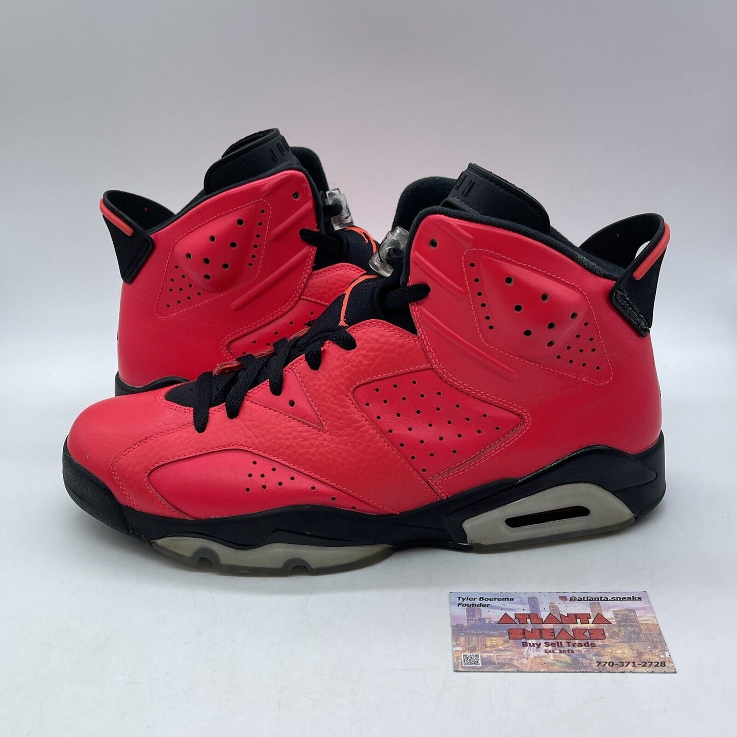 Size 12 - Air Jordan 6 Retro Infrared 23 Pink Black Leather (384664-623)