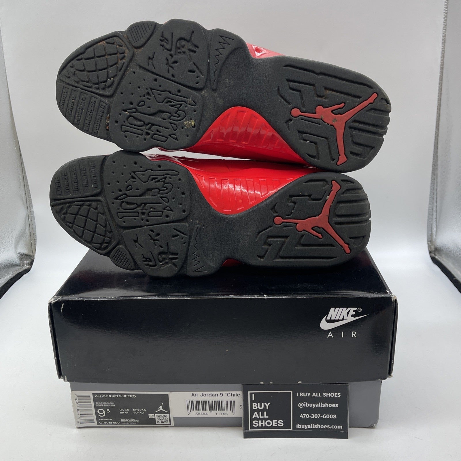 Size 9.5 - Jordan 9 Chile Red Black Leather (CT8019-600)