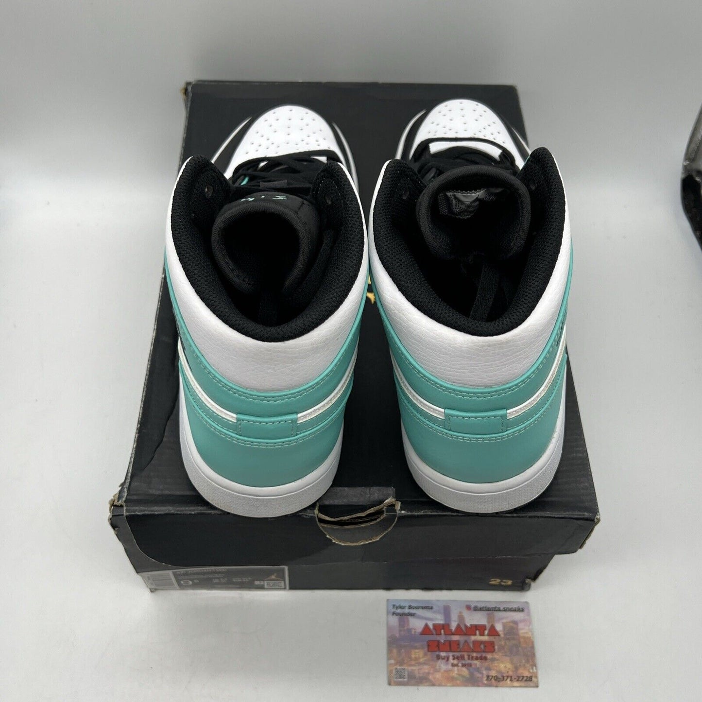 Size 9.5 - Air Jordan 1 Tropical Twist Black White Aqua Leather