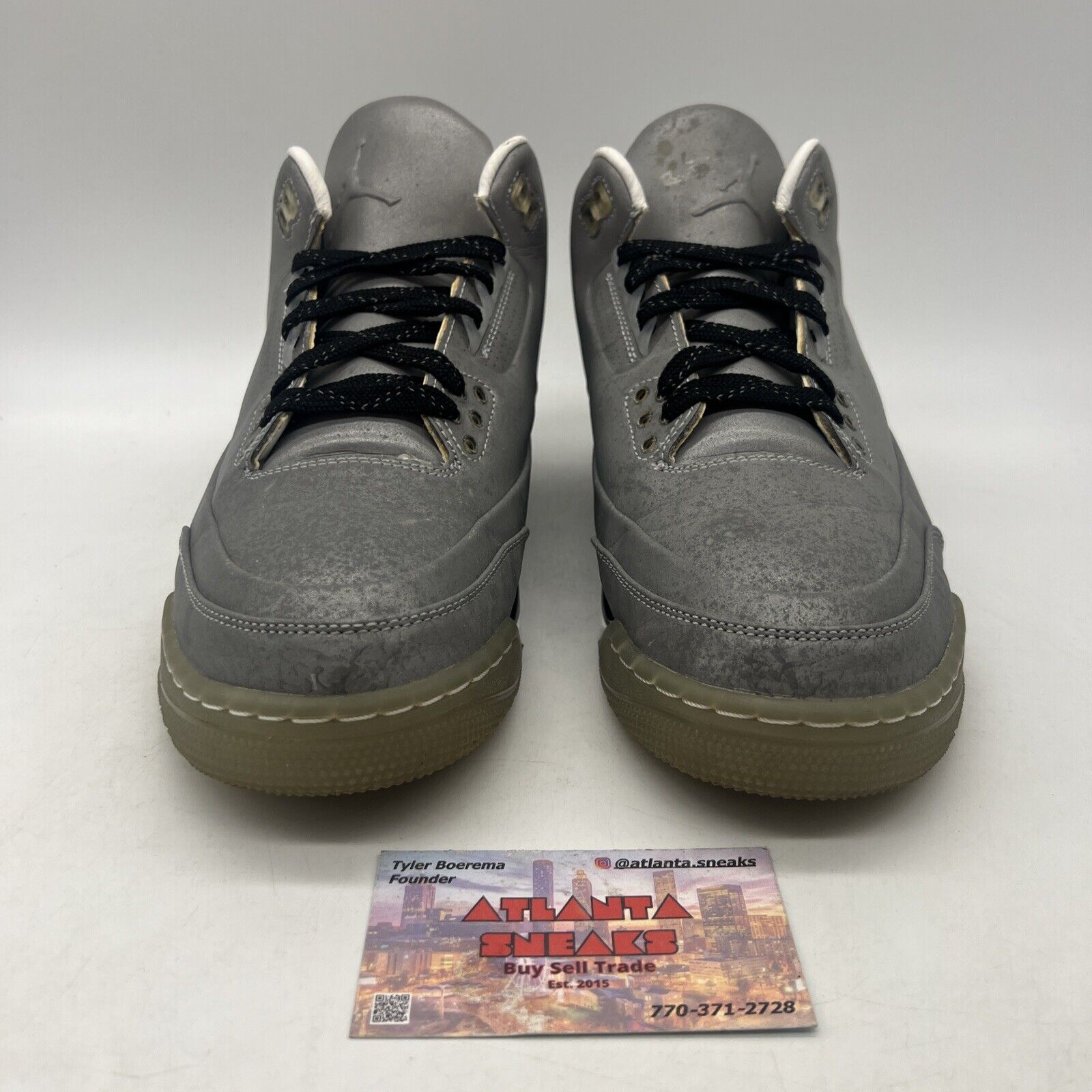 Size 8.5 - Air Jordan 3 5Lab3 Reflective Silver Black White (631603-003)