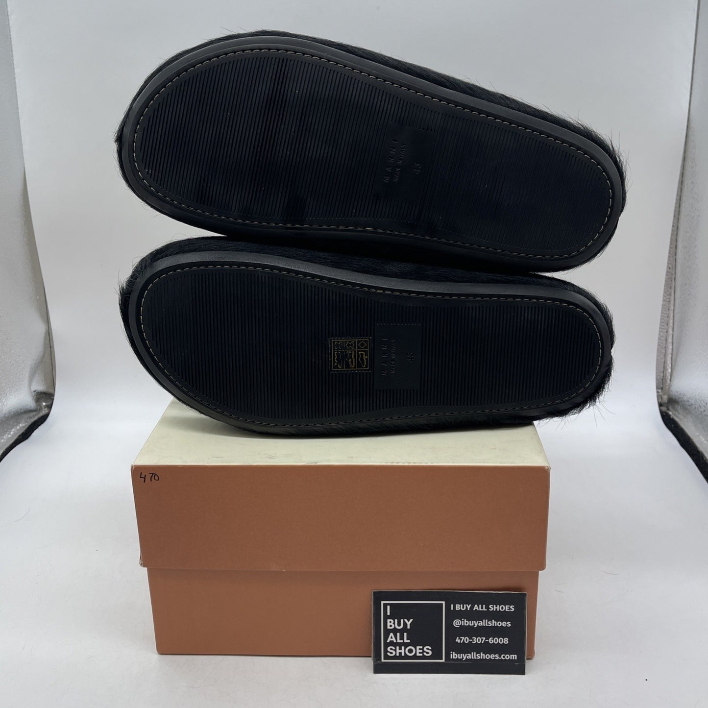 Size 43 - Marni Black Long Hair Calfskin Fussbett  Sabot