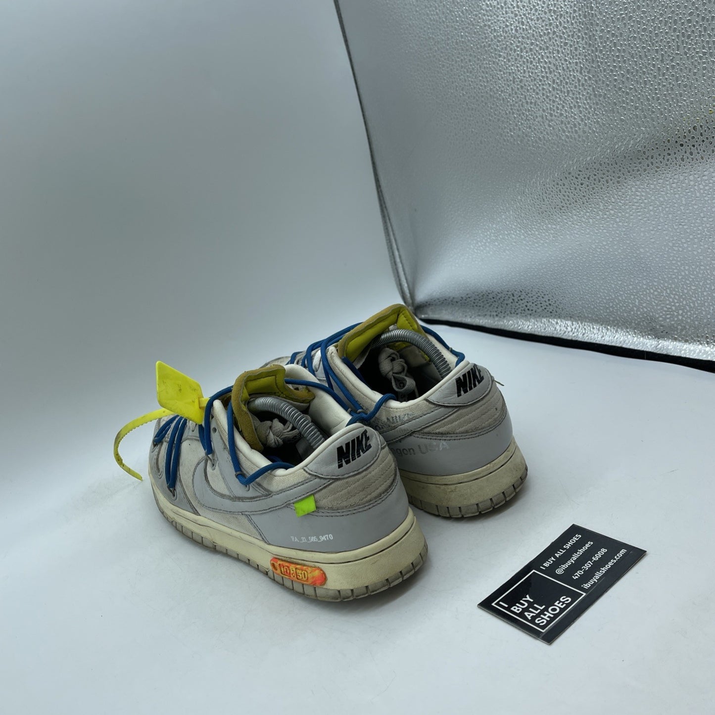 Size 9.5 - Nike Off-White x Dunk Low Lot 10 of 50  Grey Leather (DM1602-112)