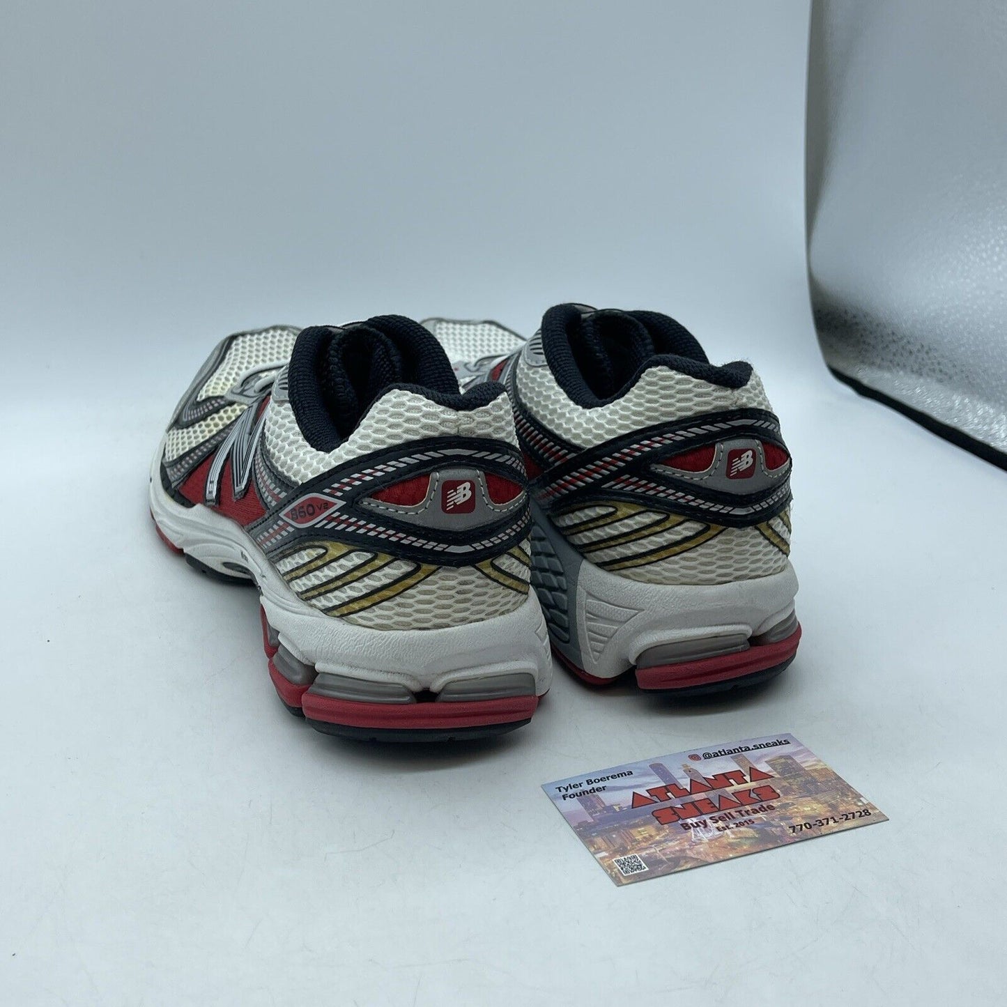 Size 11 - New Balance 860 White Red Grey Yellow Suede Leather (ML860XA)