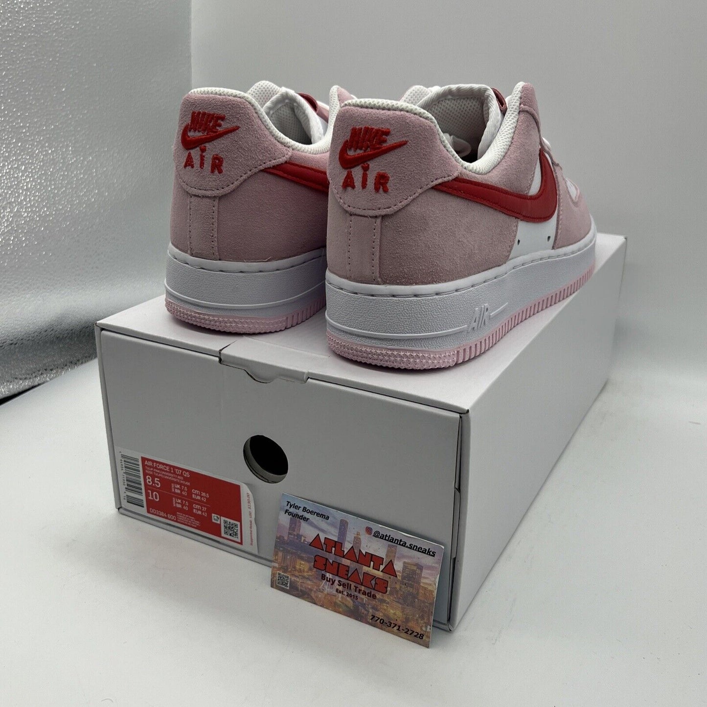 Size 8.5 - Nike Air Force 1 '07 QS Low Valentine’s Day Love Letter Brand New DS