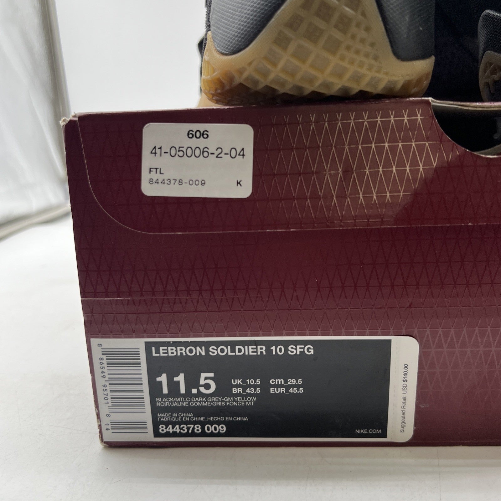 Size 11.5 - Nike LeBron Soldier 10 SFG Black Gum (844378-009)