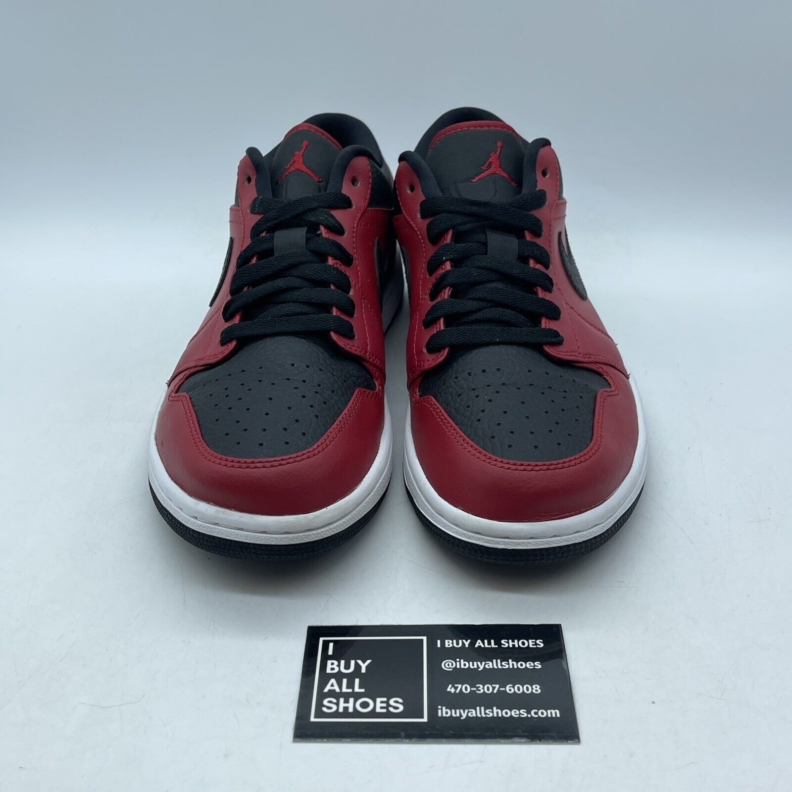 Size 8 - Air Jordan 1 Low Reverse Bred Red Black White Leather (553558-605)