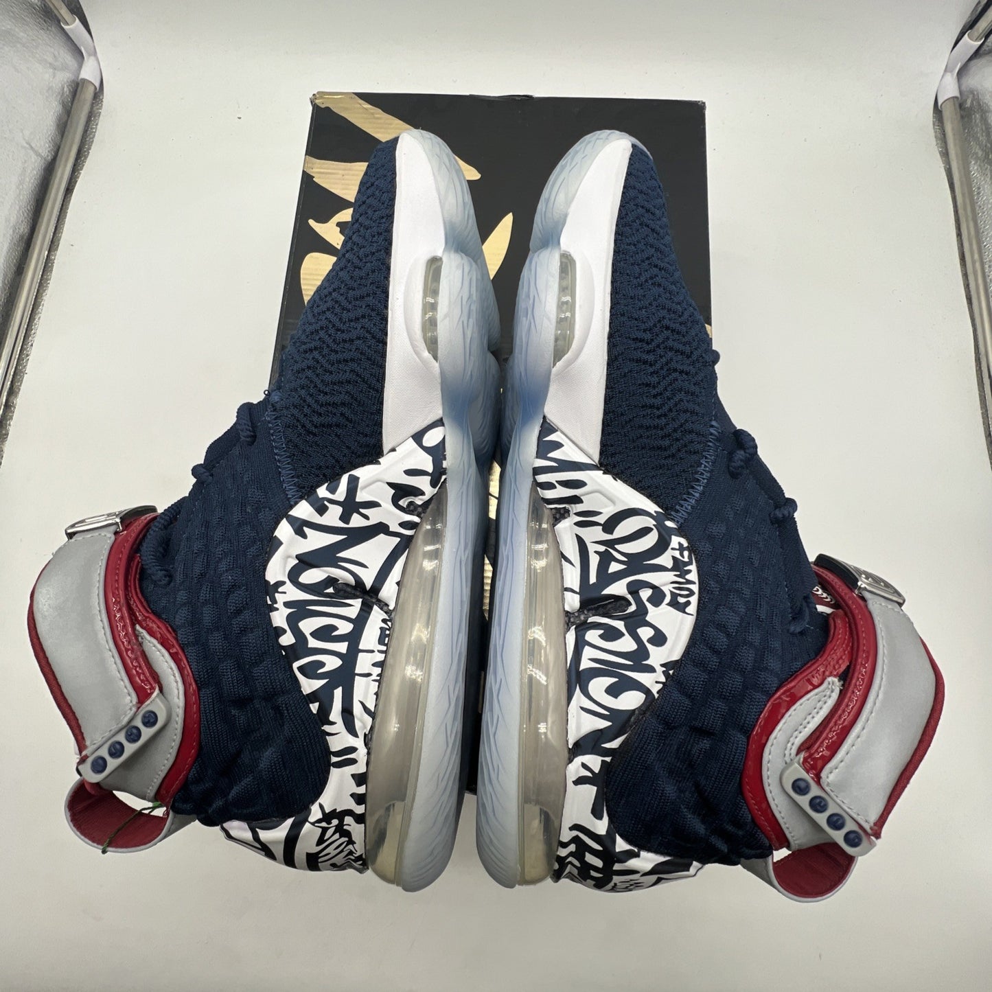 Size 9.5 - Nike LeBron 17 LeBron 4 Cold Blue Graffiti (CT6047-400)