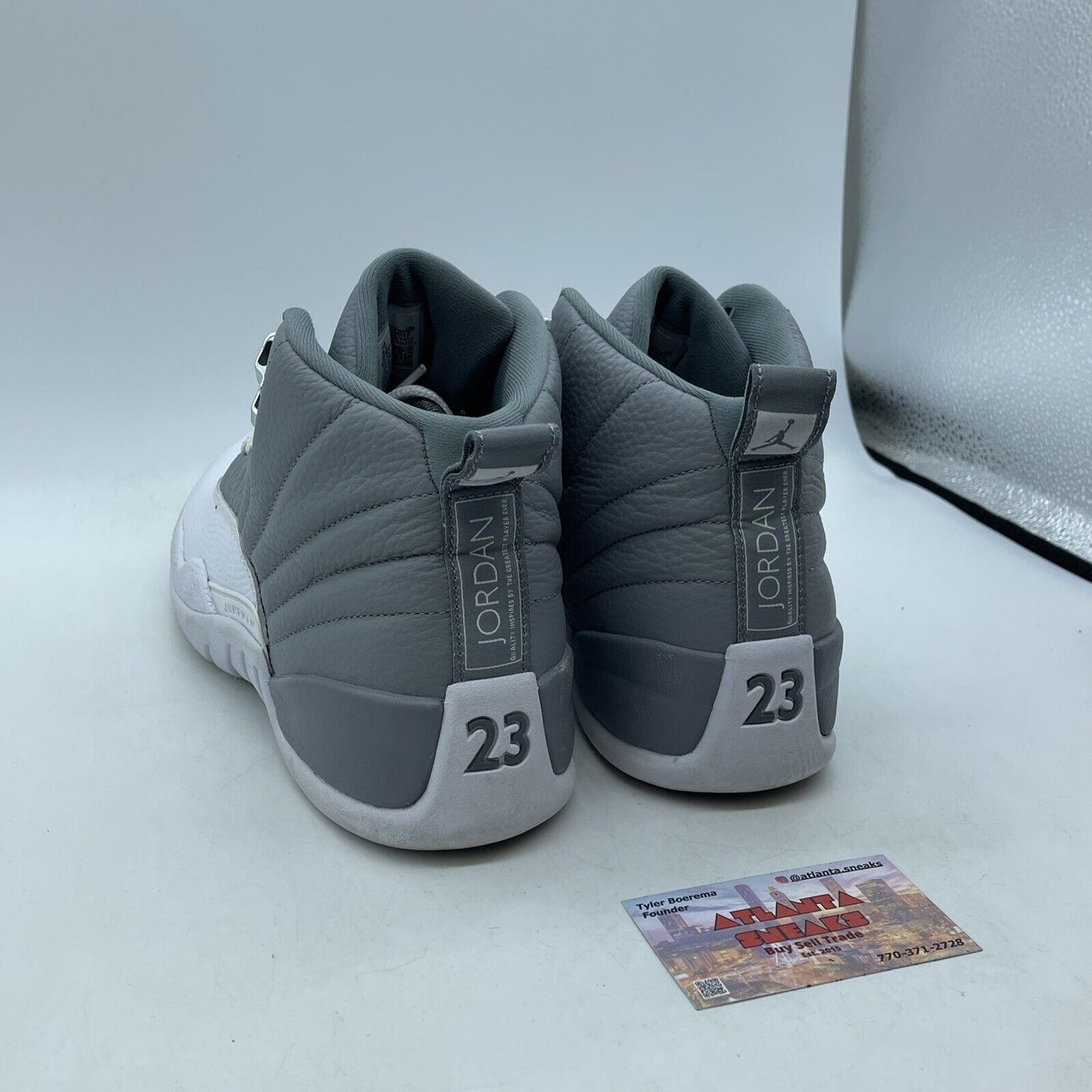 Size 9.5 - Jordan 12 Stealth Gray White Silver Leather Suede (CT8013-015)