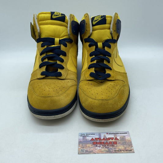Size 11.5 - Nike Dunk High Yellow White Blue Suede Leather (317982-771)
