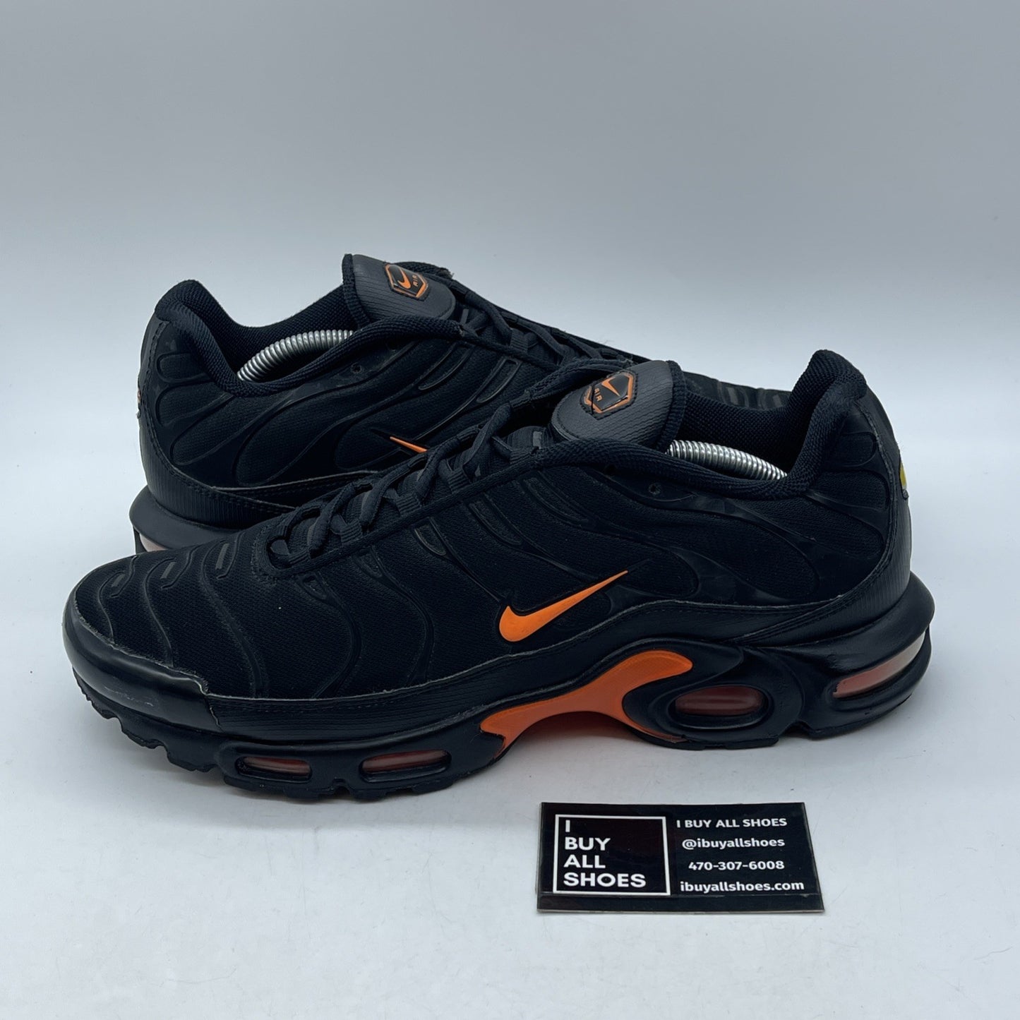 Size 12 - Nike Air Max Plus Black Orange Suede Leather (AO9564-001)