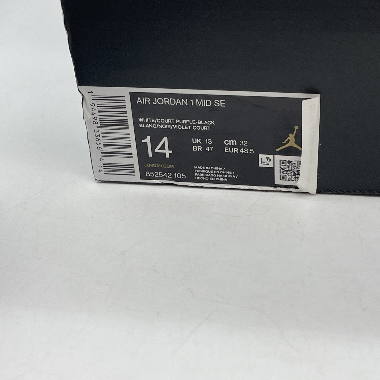 Size 14 - Air Jordan 1 SE Mid Varsity Purple (852542-105)