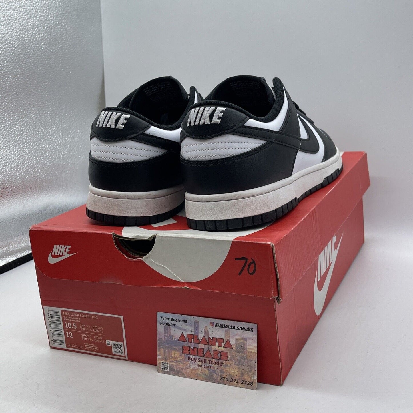 Size 10.5 - Nike Dunk Low Black White Leather (DD1391-100)