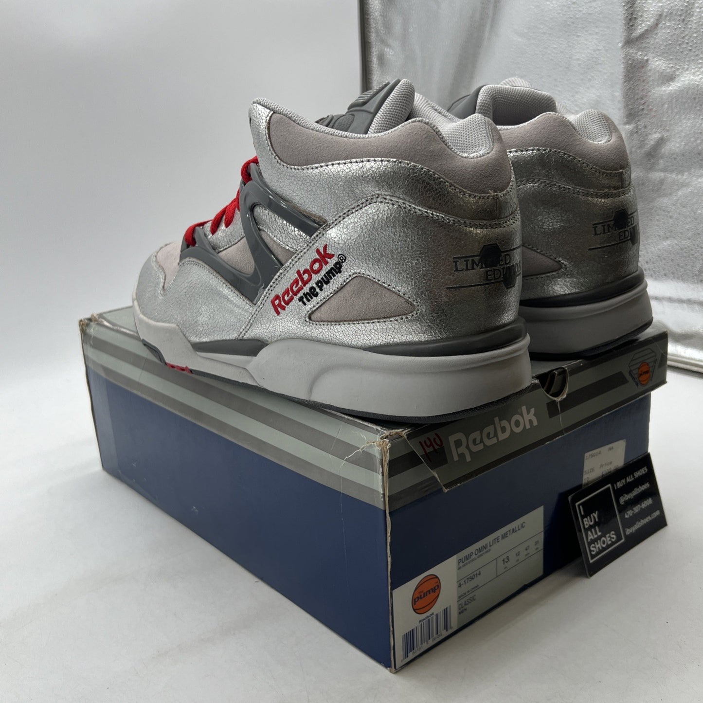 Size 13 - Reebok Pump Omni Lite Metallic Silver (4-175014)