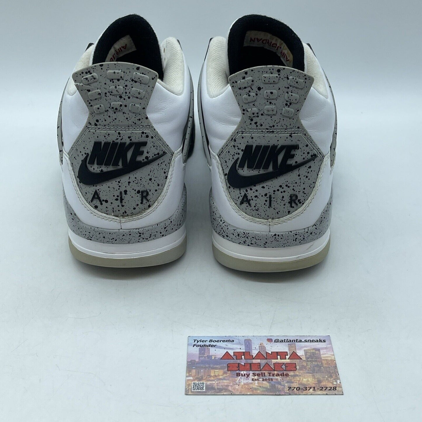 Size 12 - Jordan 4 Retro OG Mid White Cement Leather Grey Black (840606-192)