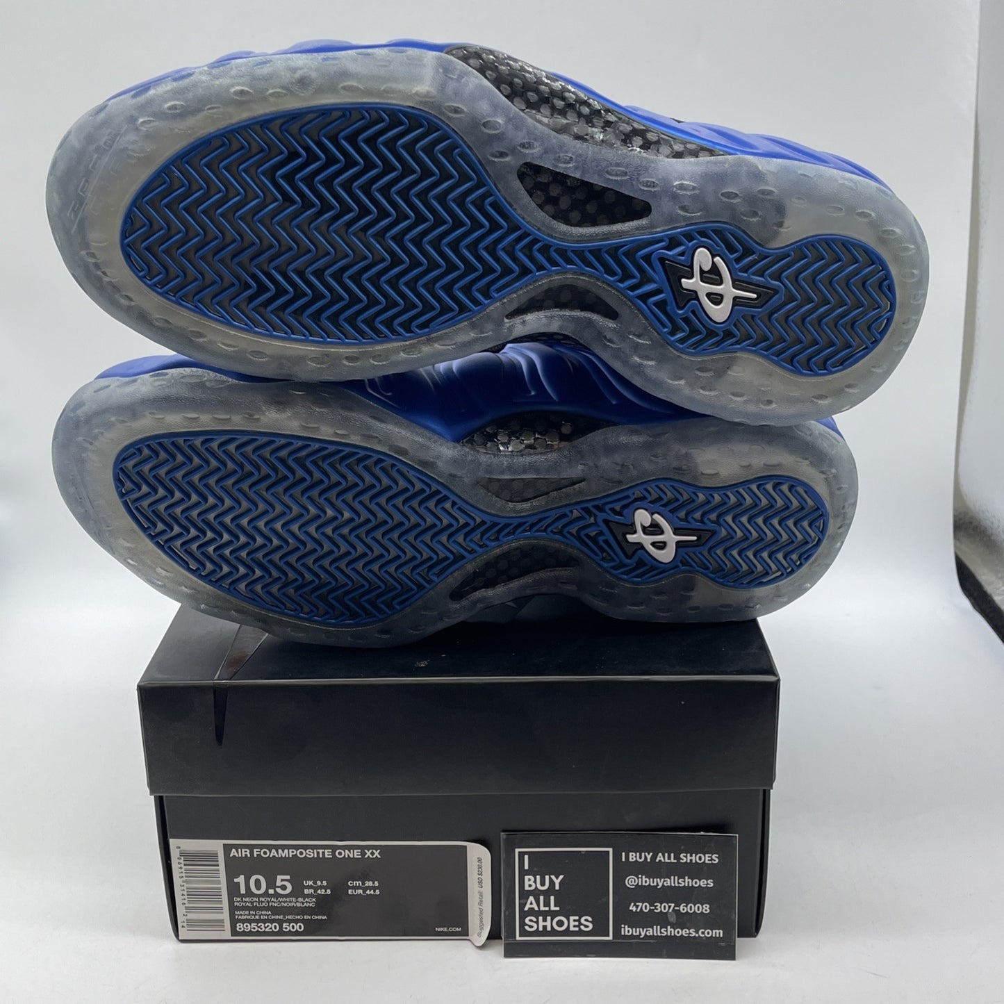 Size 10.5 - Nike Air Foamposite One XX Royal Black Blue (895320-500)