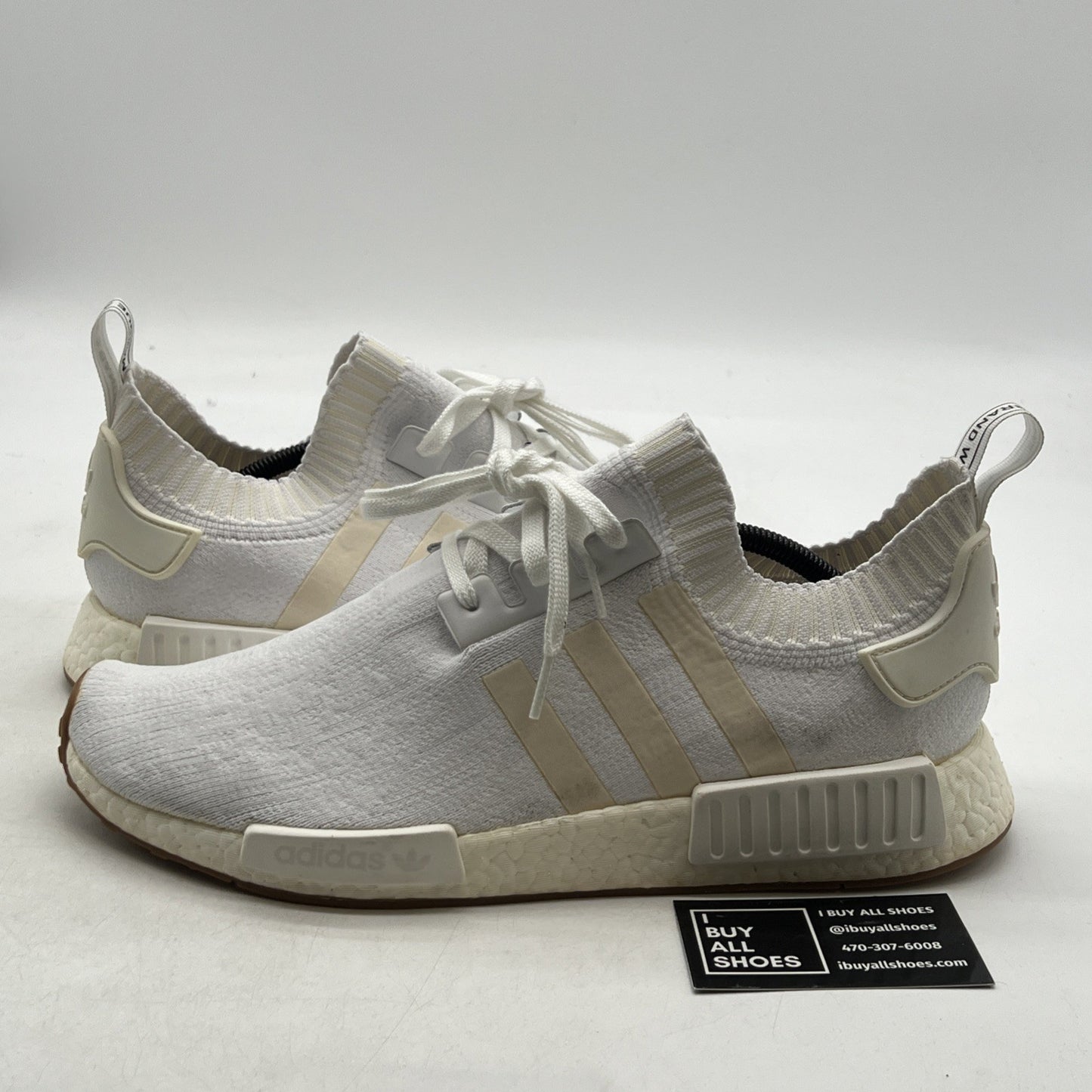 Size 13 - Adidas NMD_R1 Primeknit White Gum (BY1888)