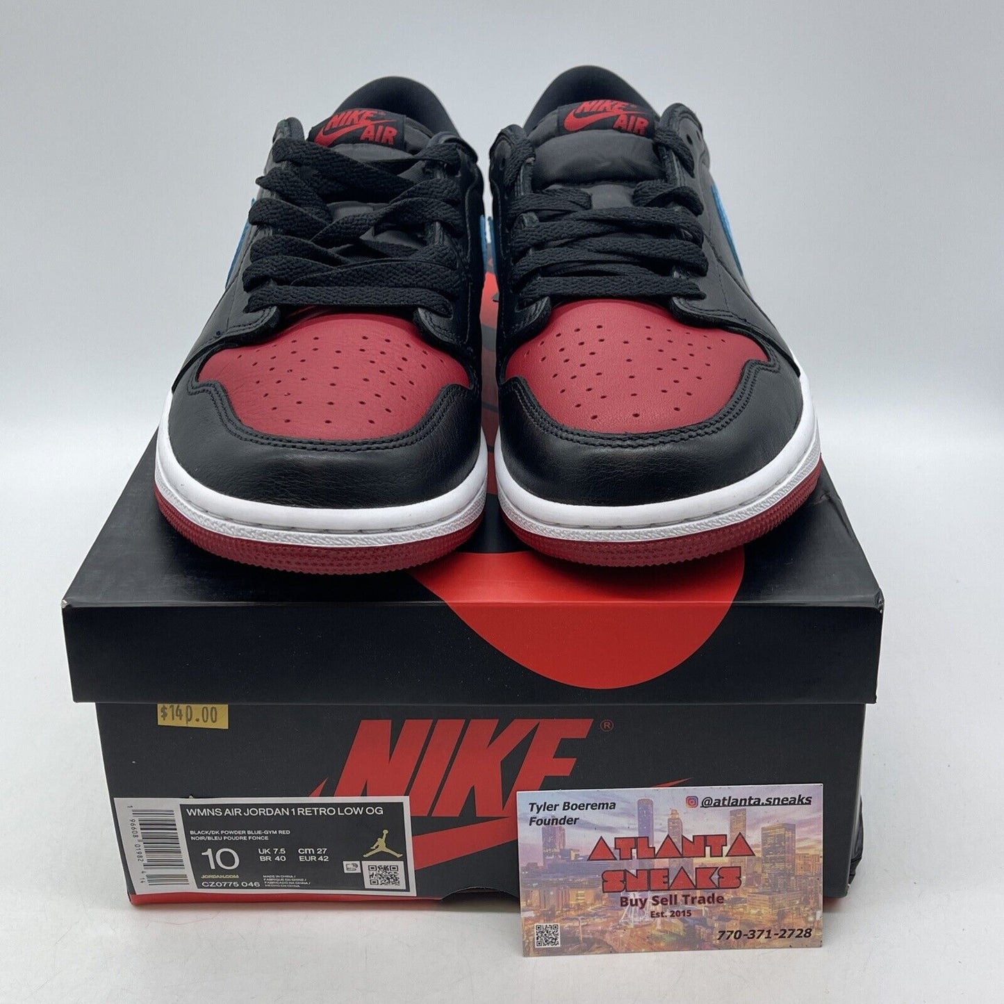 Size 10W - Air Jordan 1 Retro OG Low NC to Chi Black Red Leather (CZ0775-046)