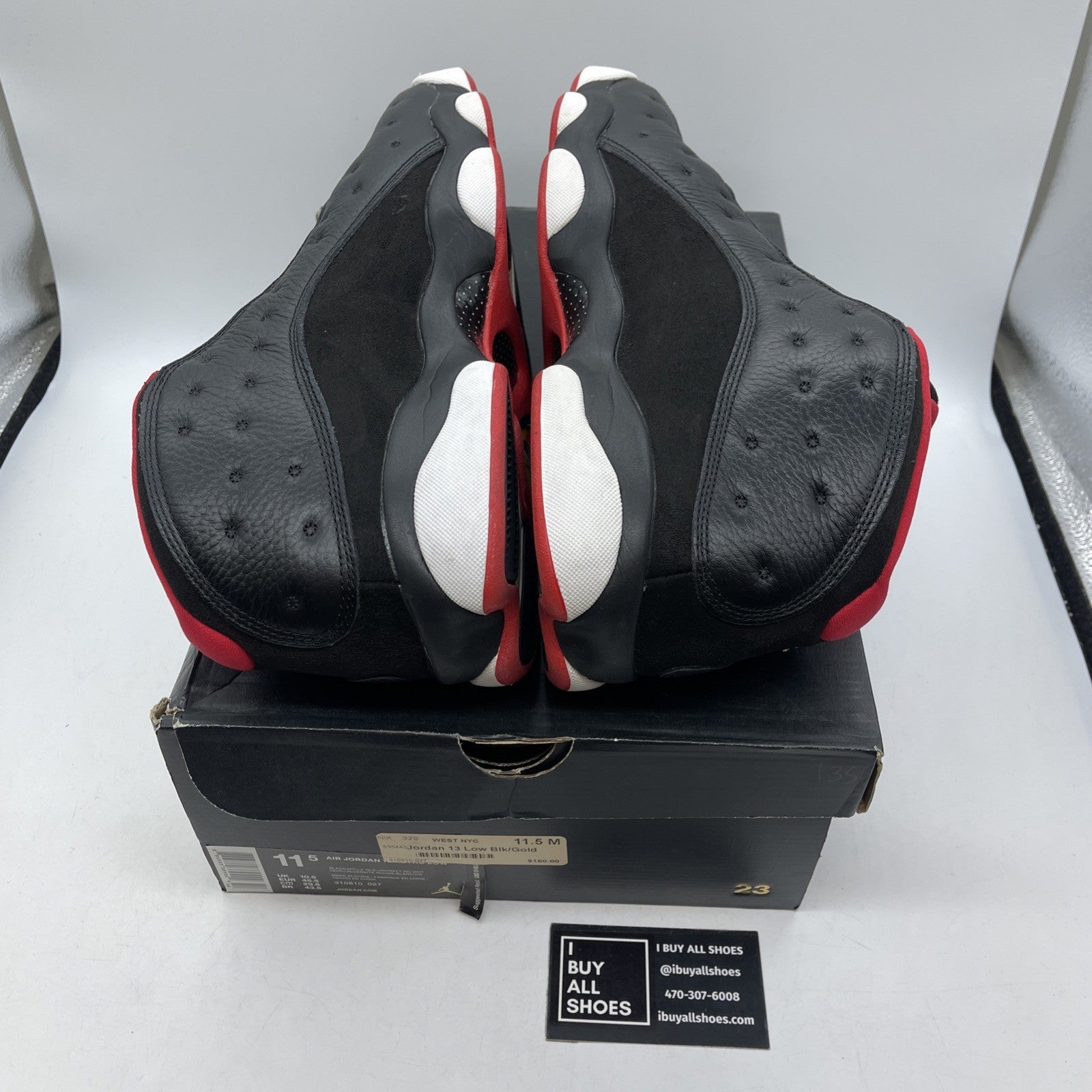 Size 11.5 - Air Jordan 13 Retro Low Bred Red Suede Leather (310810-027)