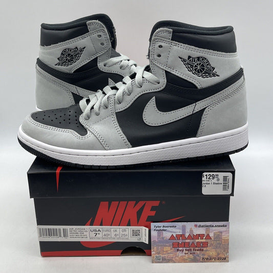 Size 7.5 - Jordan 1 Retro OG High Shadow 2.0 Black White Leather (555088-035)