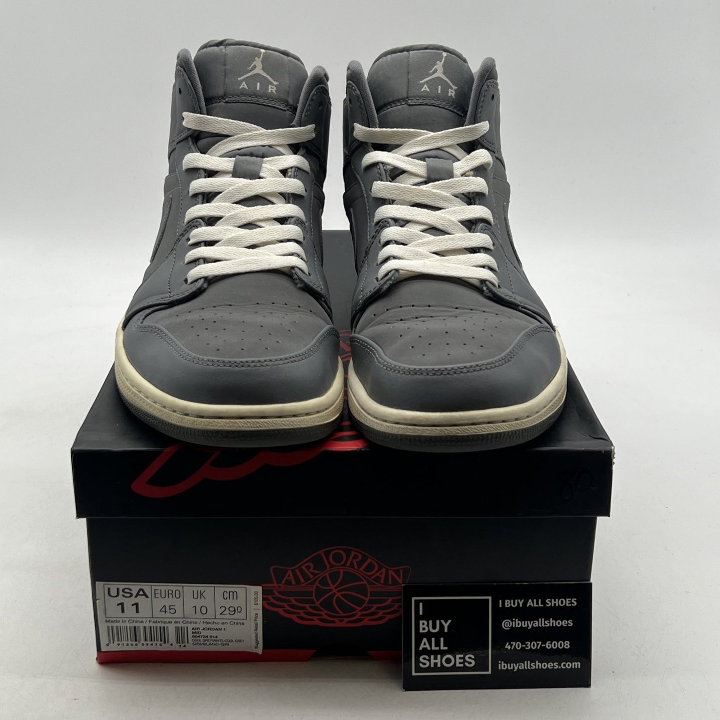Size 11 - Air Jordan 1 Retro Mid Cool Grey (554724-014)