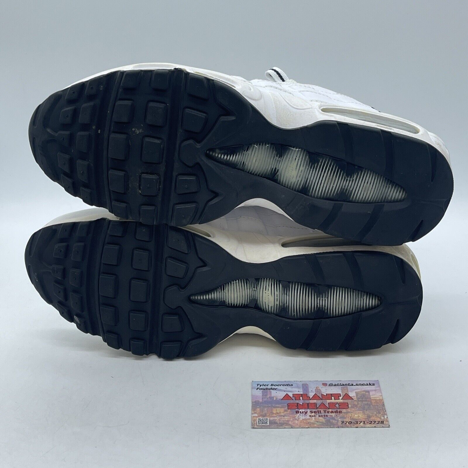 Size 9.5 - Nike Air Max 95 White/Black Grey Leather Suede (609048-109)