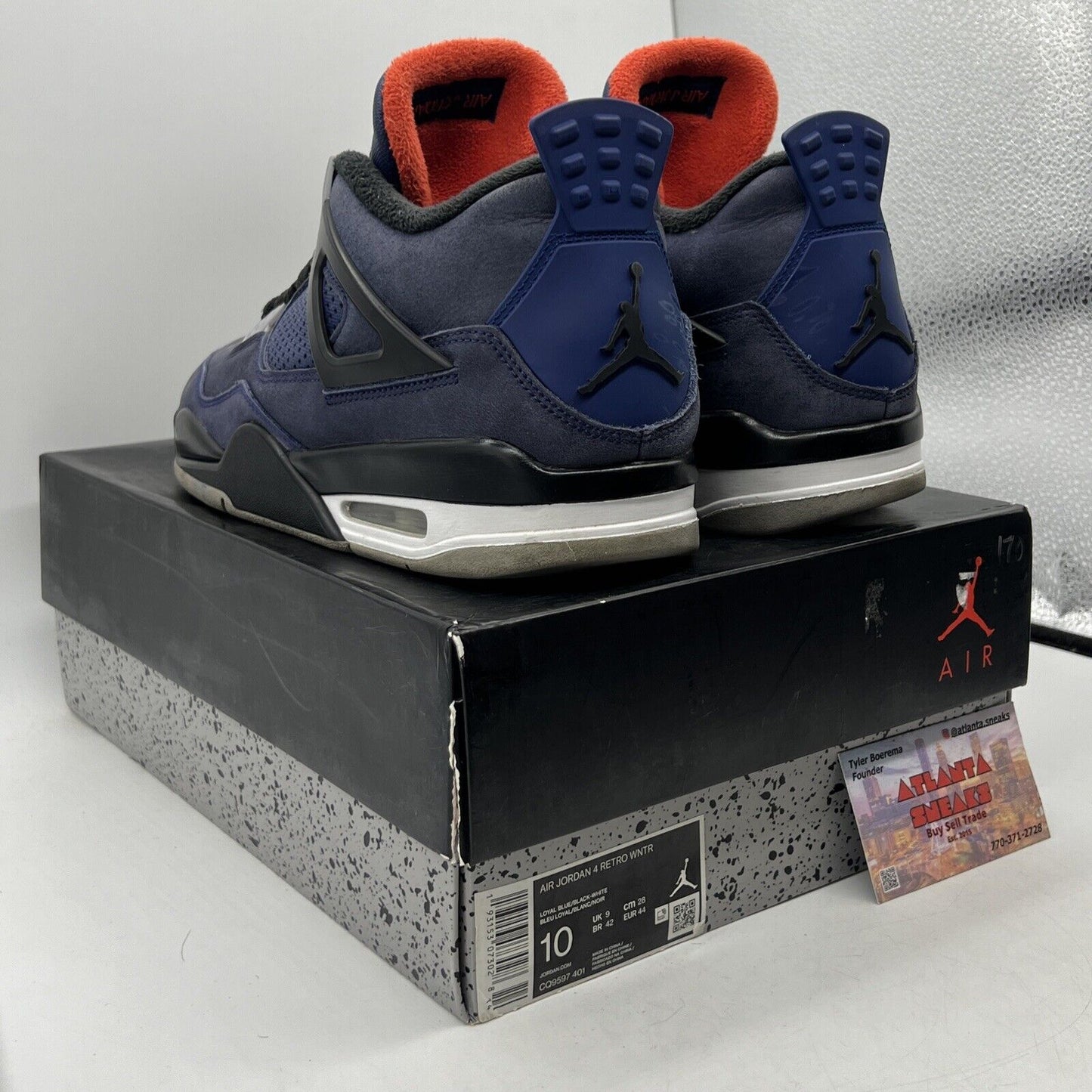 Size 10 - Jordan 4 Winter Loyal Blue 2019 Black Red Blue (CQ9597-401)