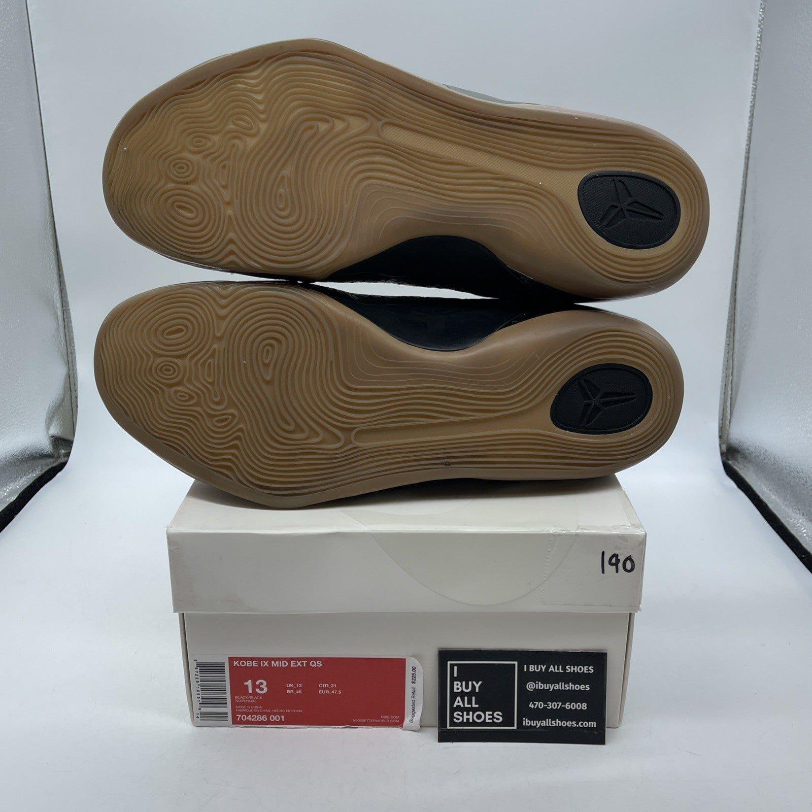 Size 13 - Nike Kobe 9 EXT QS Mid Snakeskin Black Leather (704286-001)