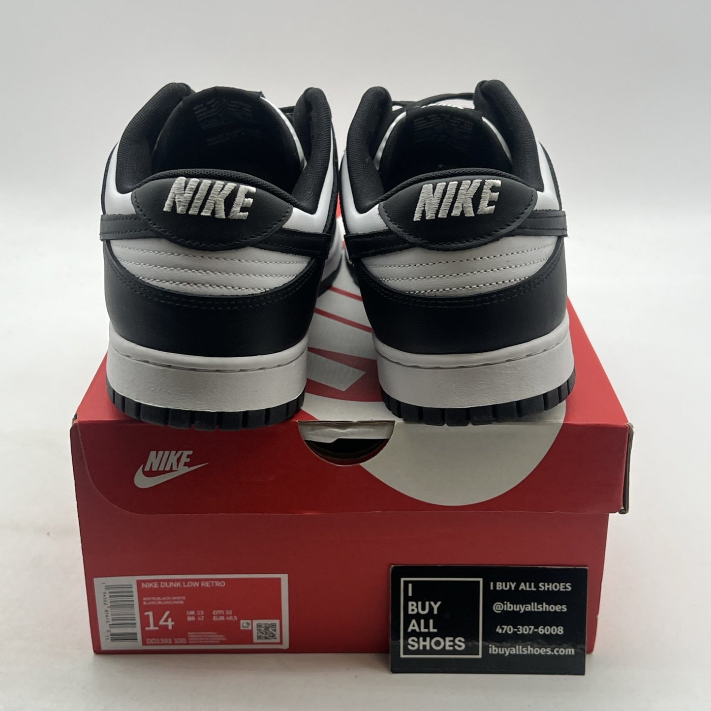 Size 14 - Nike Dunk Low Black White (DD1391-100)