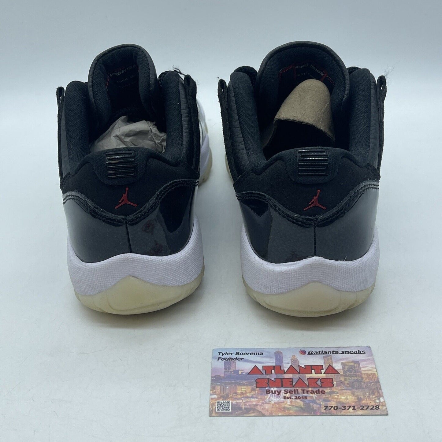 Size 8 - Jordan 11 Retro Low 72-10 Black Red White Leather (AV2187-001)