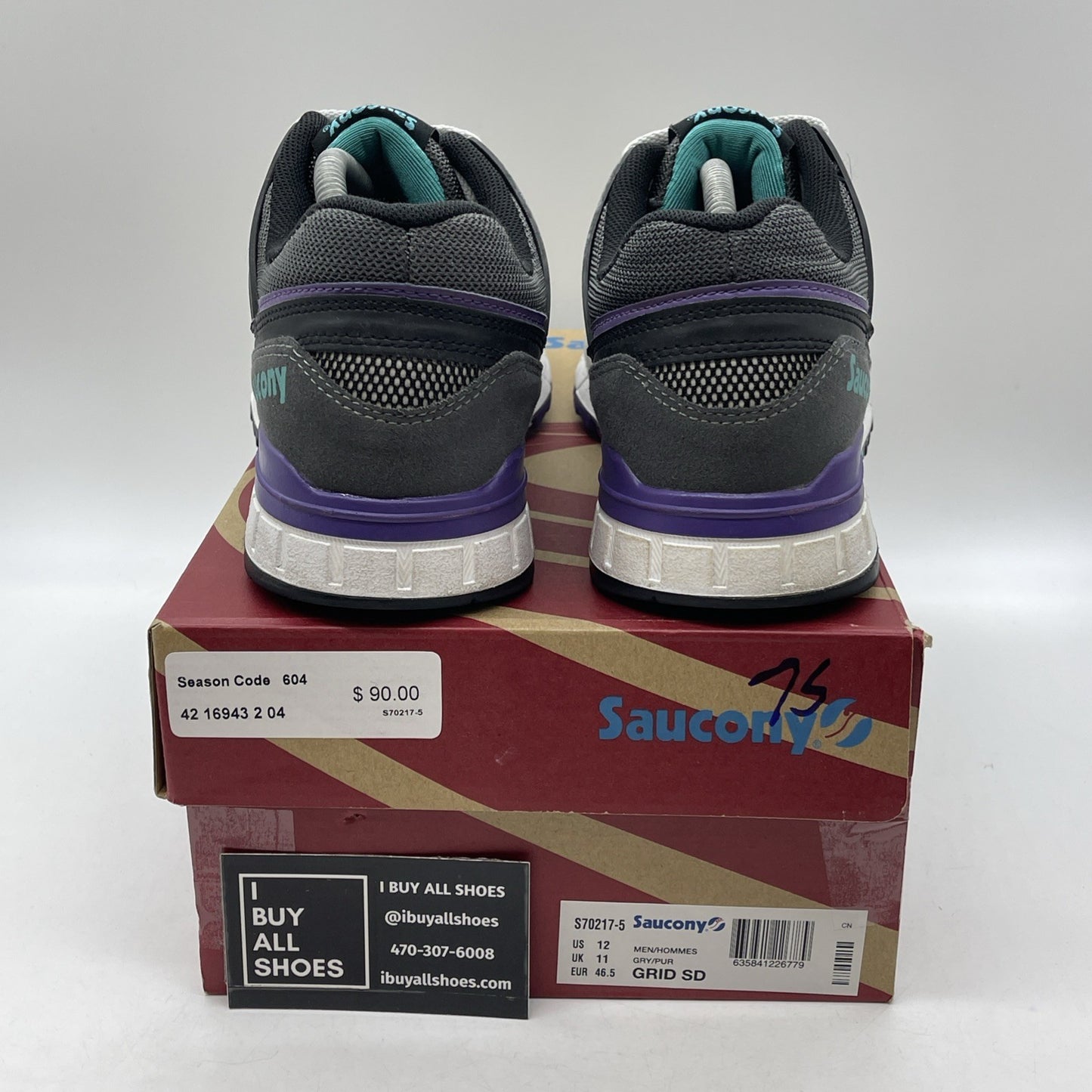 Size 12 - Saucony Grid SD Grape 2017 Grey Purple Suede Leather (S70217-5(