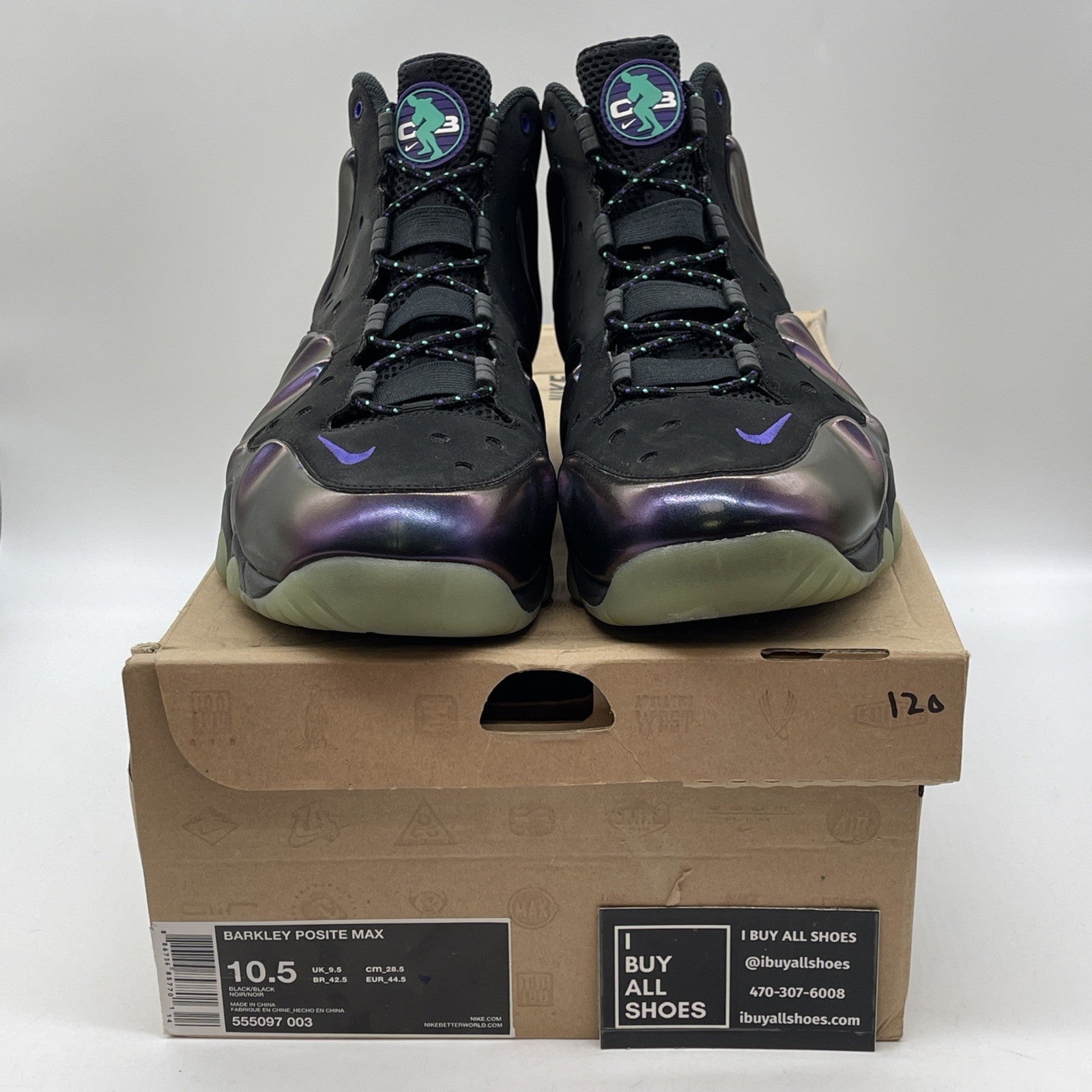 Size 10.5 - Nike Barkley Posite Max Eggplant Purple Black Suede (555097-003)