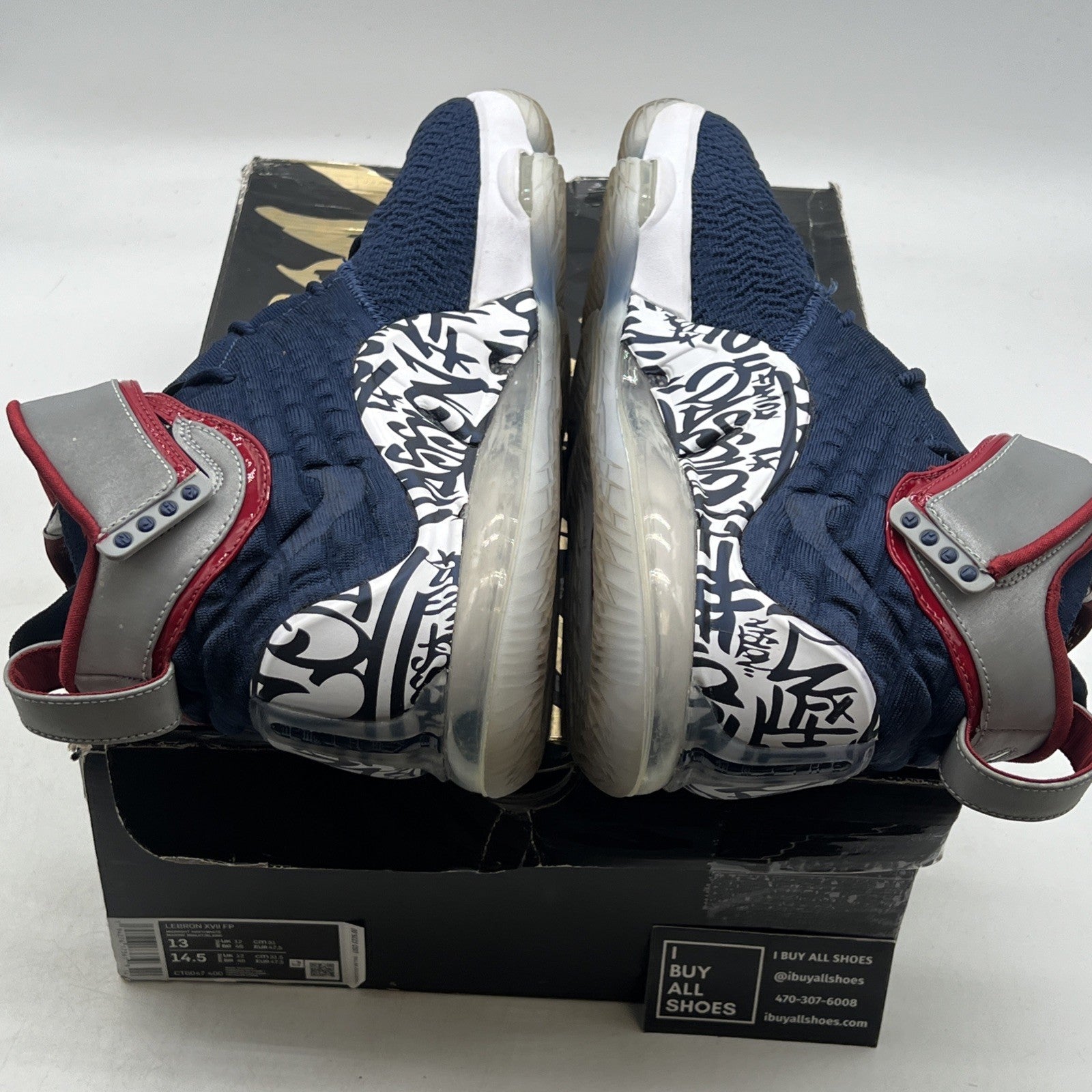Size 13 - Nike LeBron 17 LeBron 4 Cold Blue Graffiti (CT6047-400)