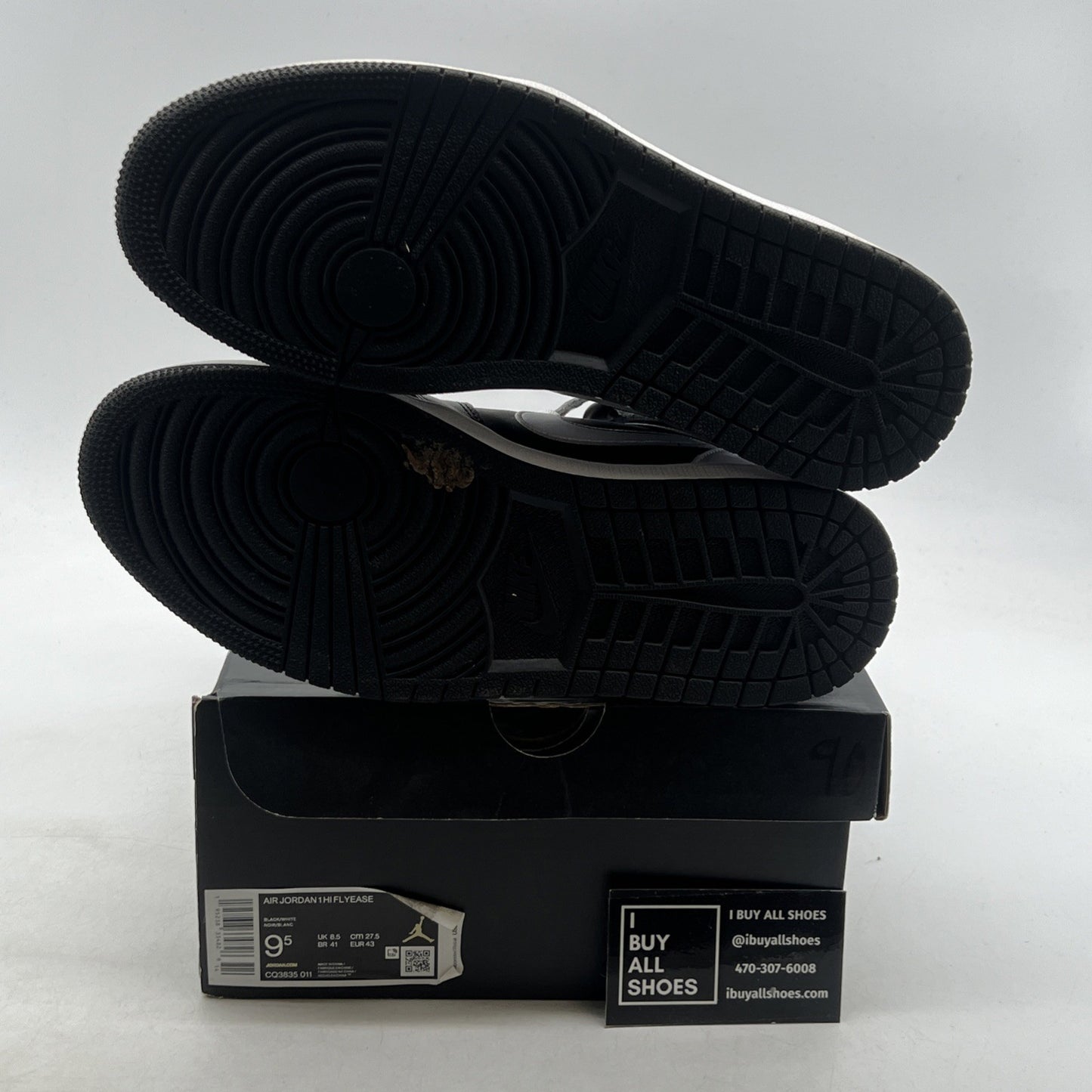 Size 9.5 - Air Jordan 1 FlyEase High Black White (CQ3835-011)