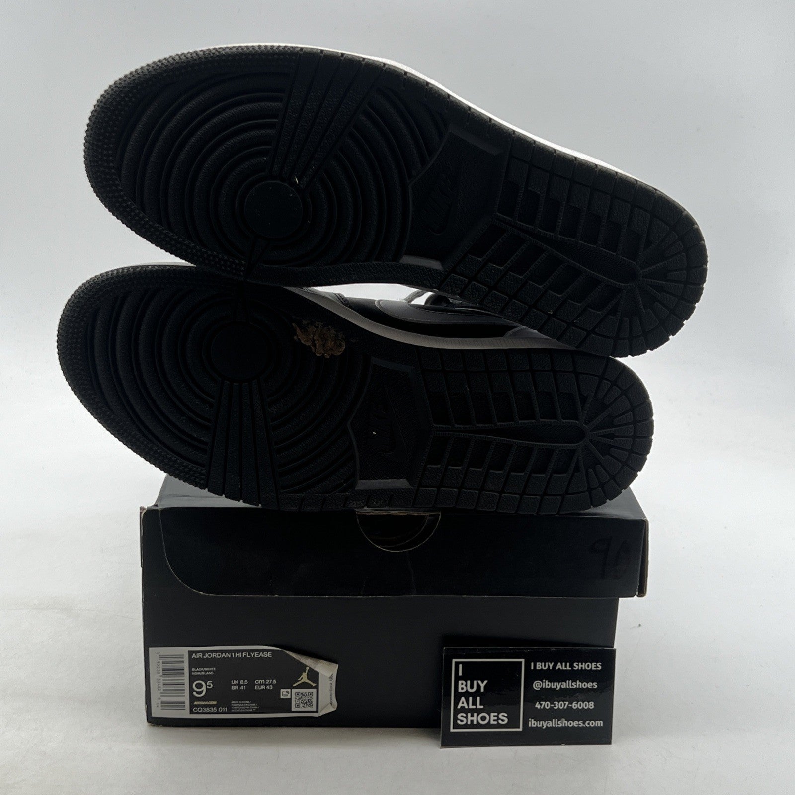 Size 9.5 - Air Jordan 1 FlyEase High Black White (CQ3835-011)