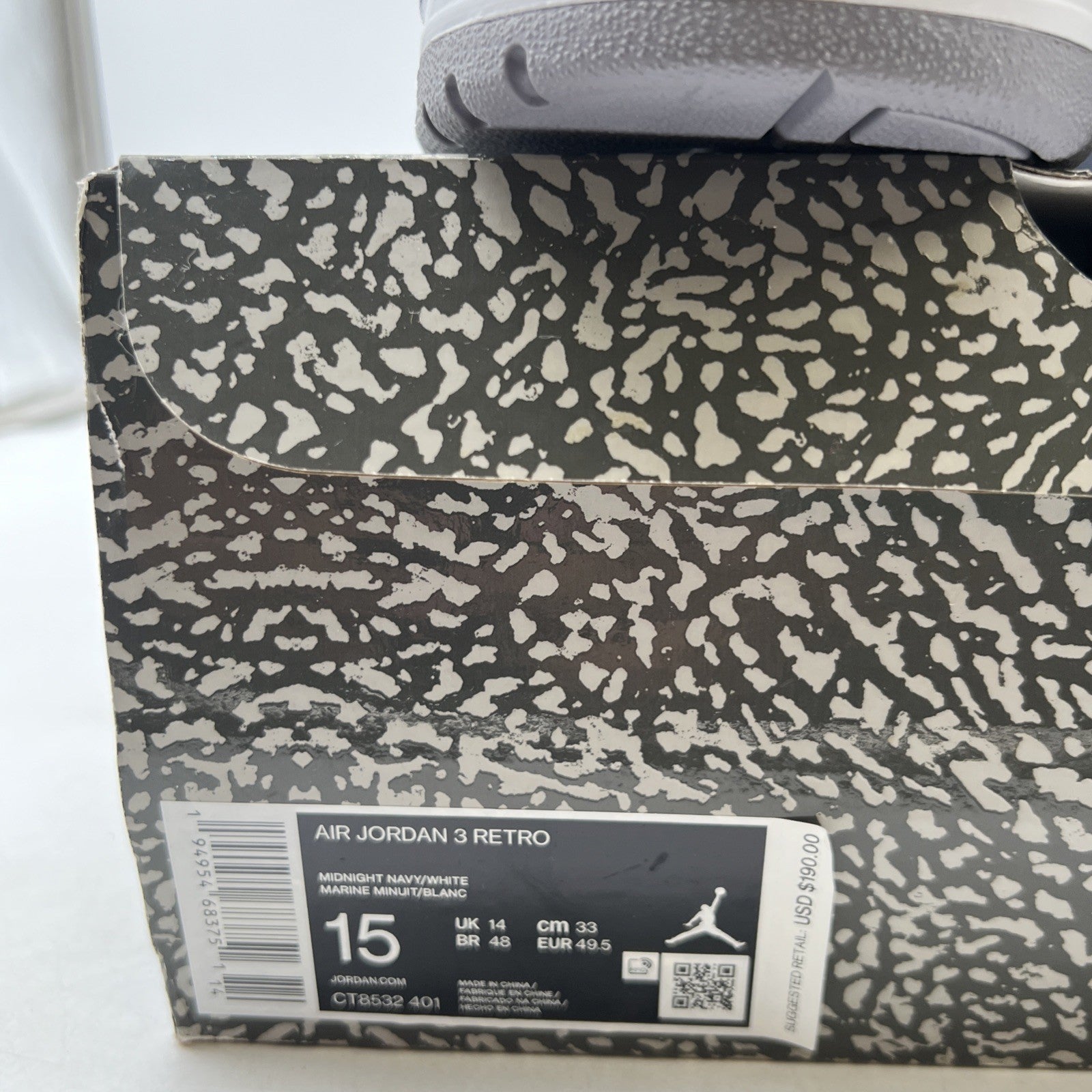 Size 15 - Air Jordan 3 Retro Blue (CT8532-401)