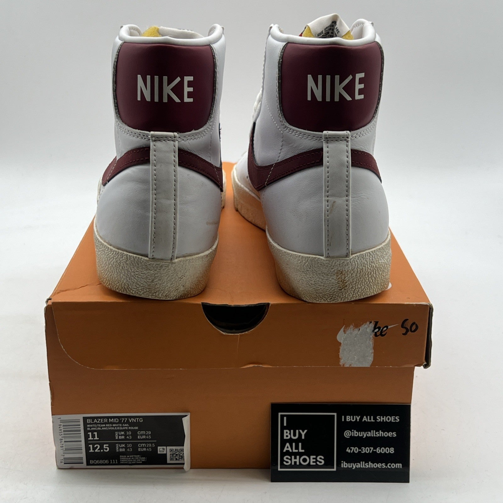 Size 11 - Nike Blazer '77 Vintage Mid White Team Red (BQ6806-111)