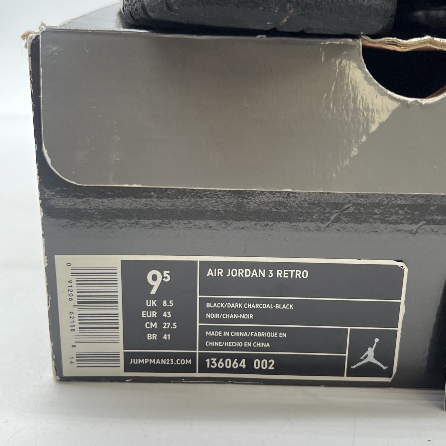 Size 9.5 - Air Jordan 3 Retro Black Cat (136064-002)