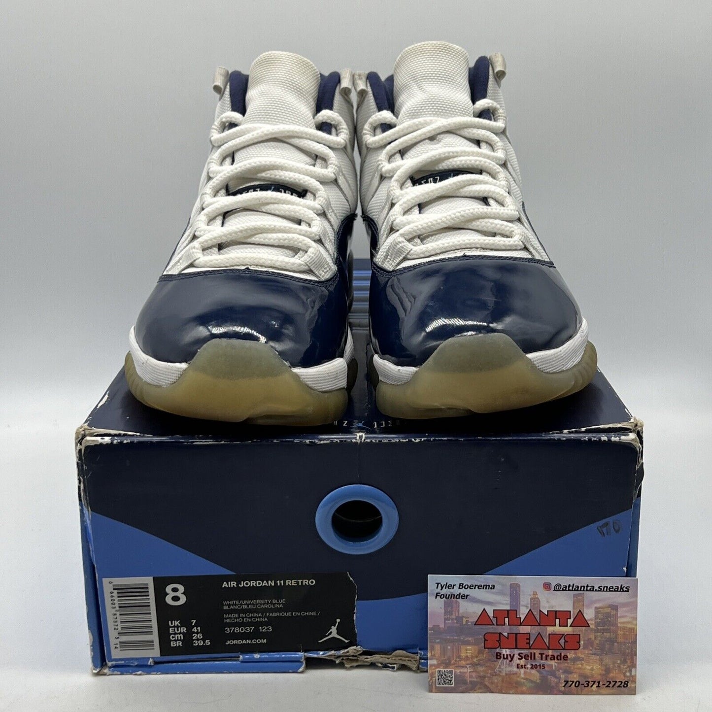 Size 8 - Jordan 11 Retro High Win Like '82 White Navy Leather (378037-123)