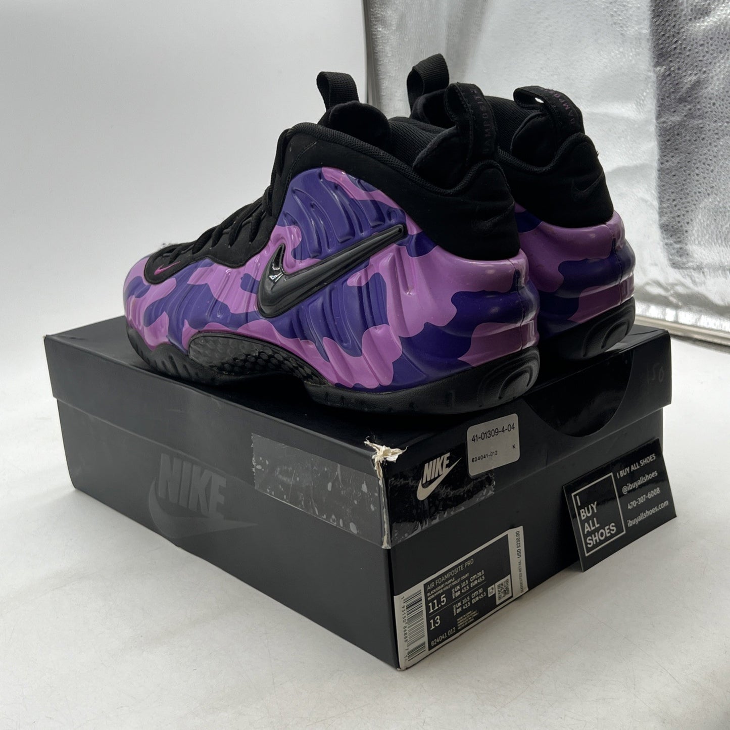 Size 11.5 - Nike Air Foamposite Pro Purple Camo (624041-012)