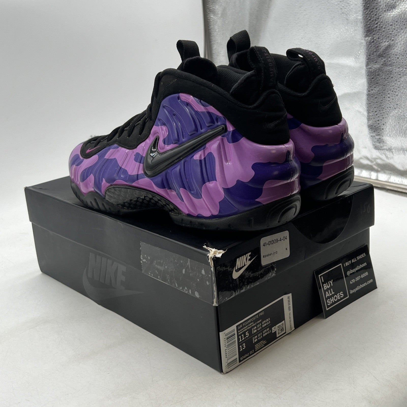 Size 11.5 - Nike Air Foamposite Pro Purple Camo (624041-012)