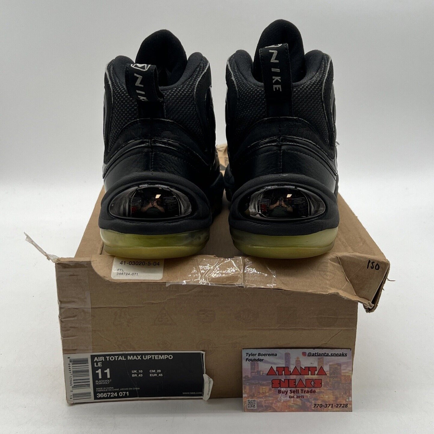 Size 11 - Nike Air Total Max Uptempo LE Black Volt Leather (366724-071)