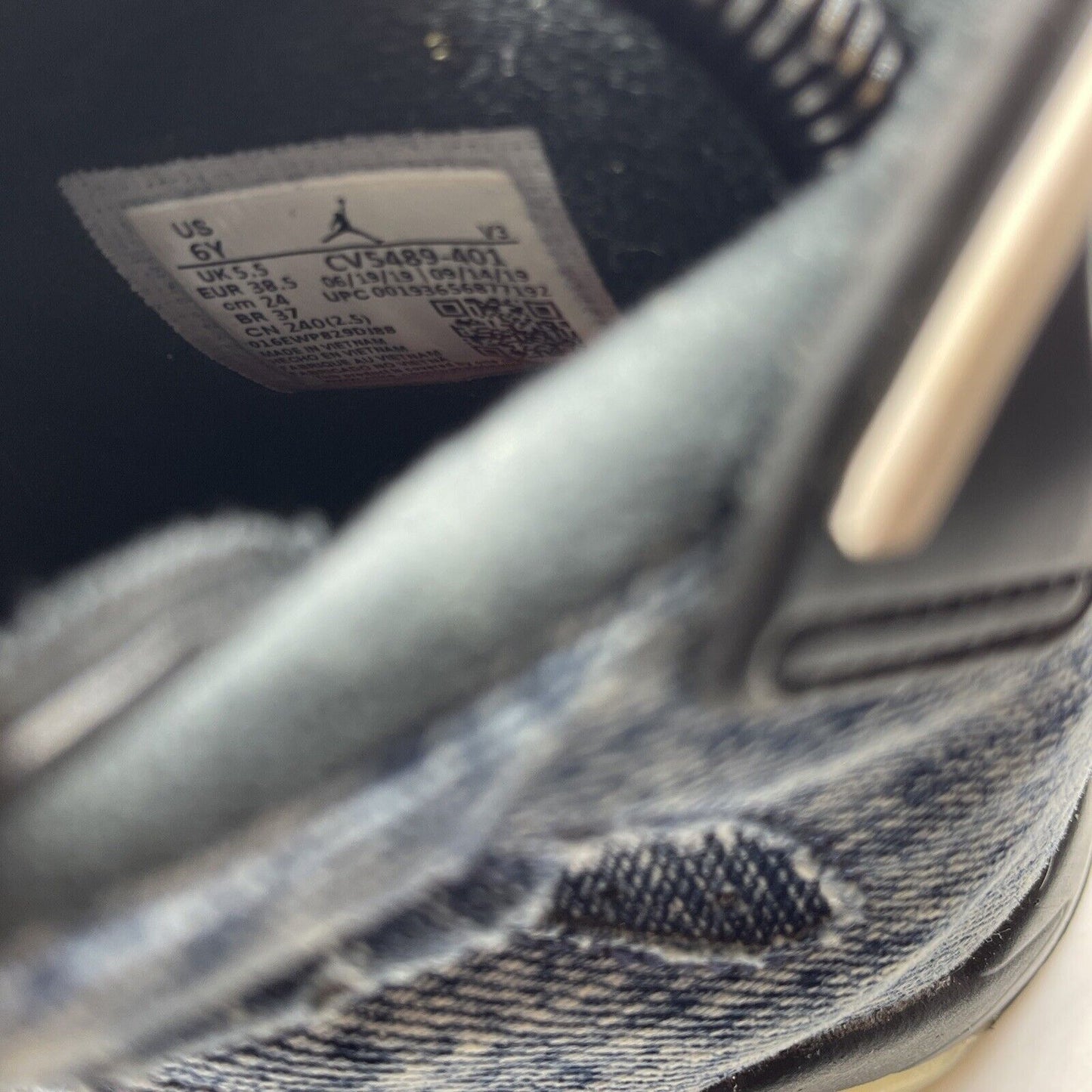 Size 6Y - Air Jordan 6 Retro Washed Denim Blue Black Suede Leather (CV5489-401)