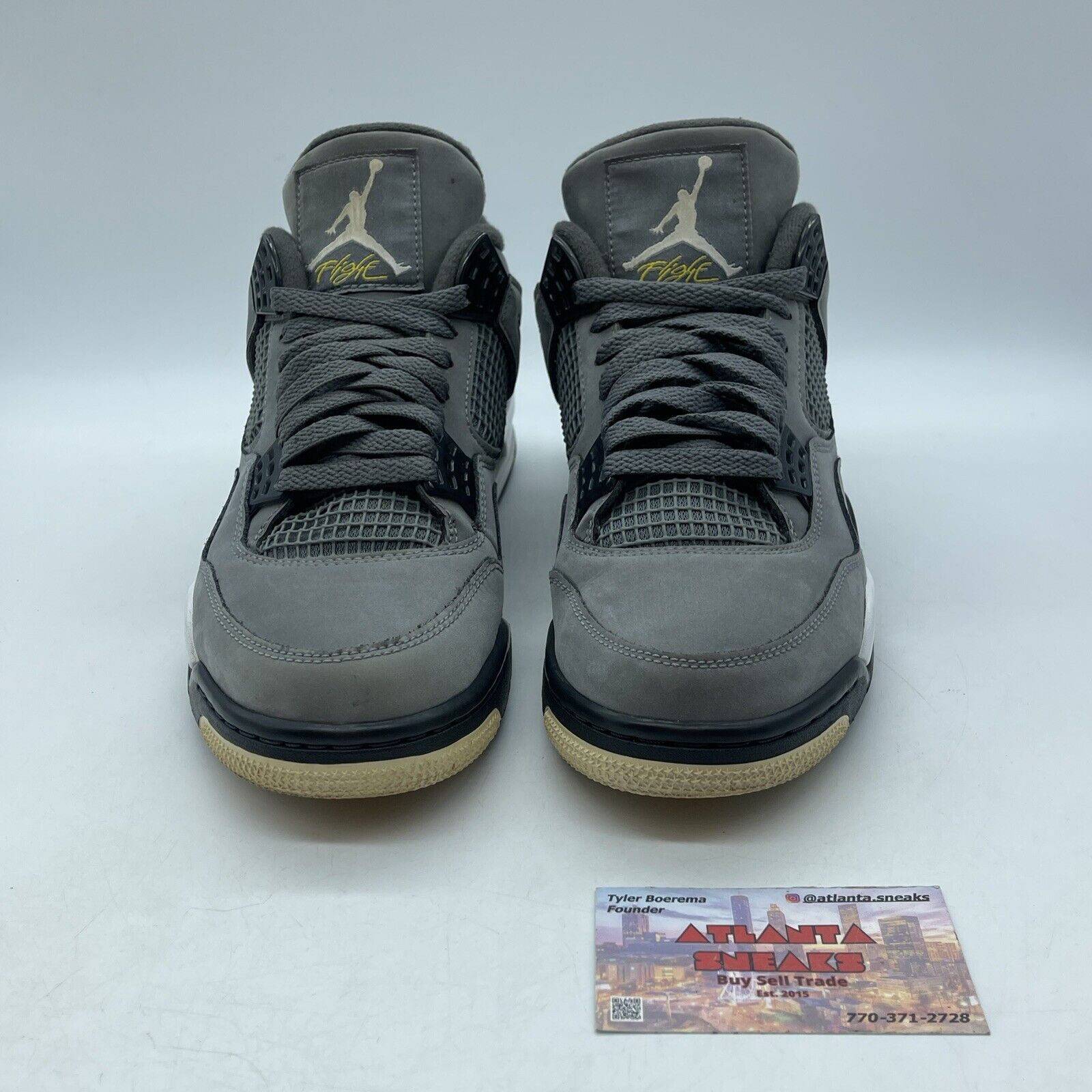 Size 8.5 - Jordan 4 Retro Low Cool Grey White Black Suede (308497-007)