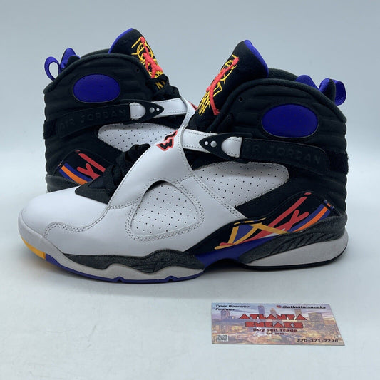 Size 8.5 - Air Jordan 8 Three-Peat Purple White Black Orange (305381-142)