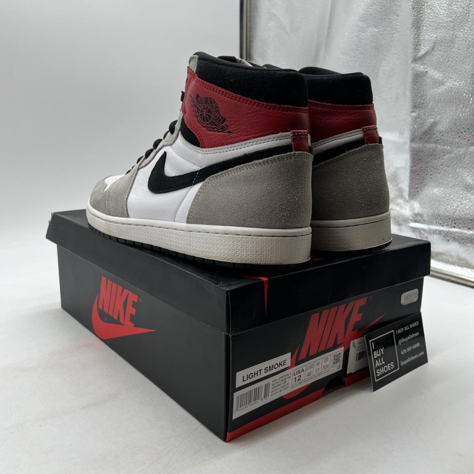 Size 12 - Air Jordan 1 Retro High OG Smoke Gray 2020 (555088-126)