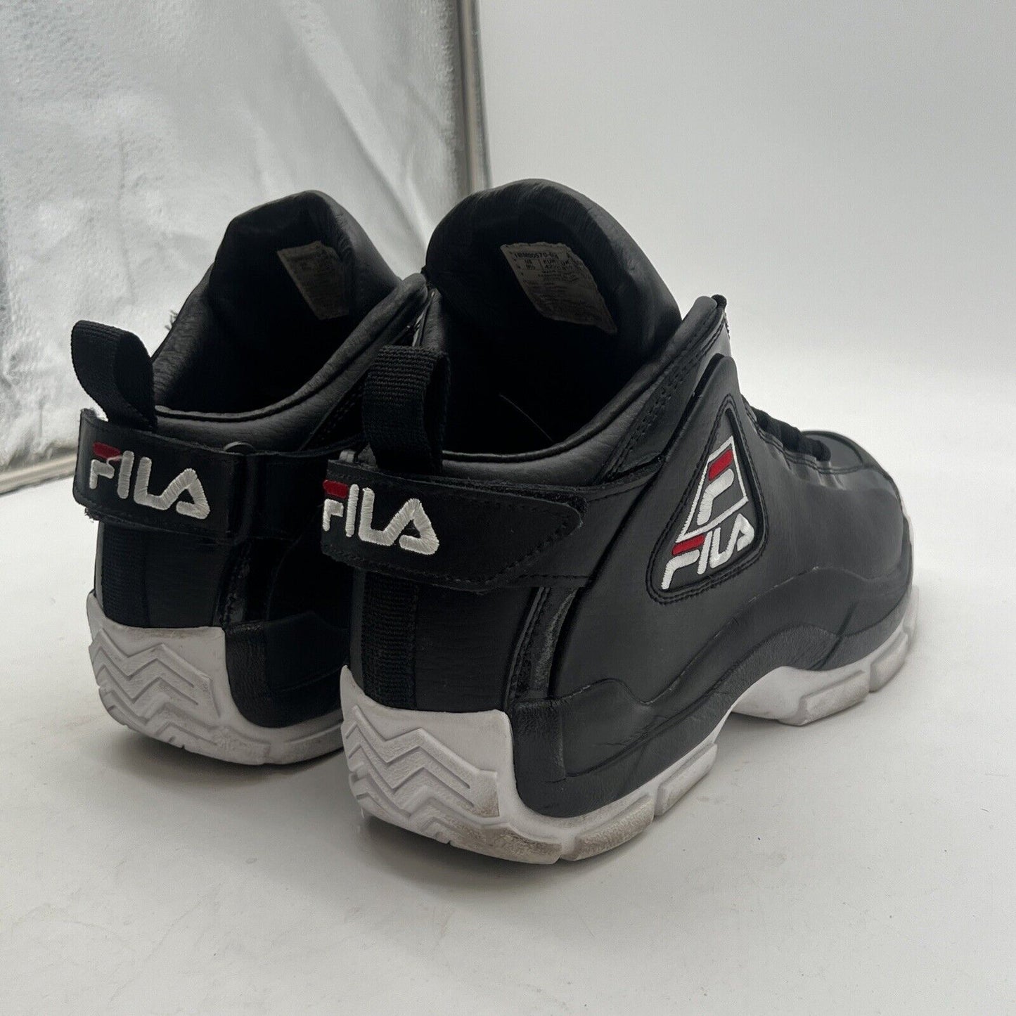 Size 9.5 - FILA 96 Grant Hill 2 Mid Black White Red Detroit Pistons